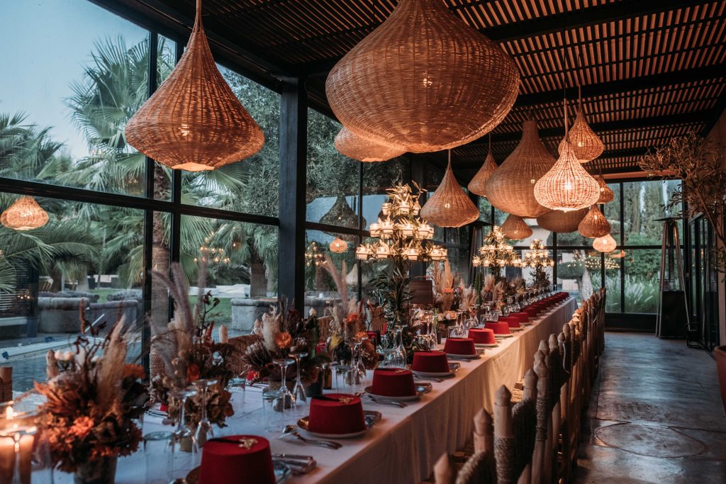 Wedding dinner space beldi chic Marrakech maev event