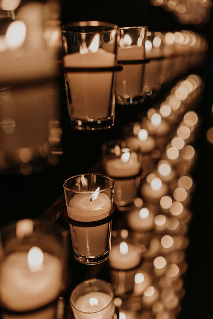 Candle decoration for evening event