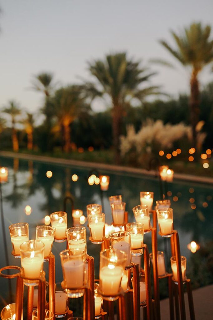 Elegant candle decor wedding marrakech