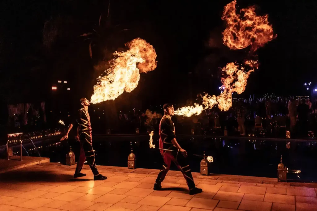 fire performer wedding animation